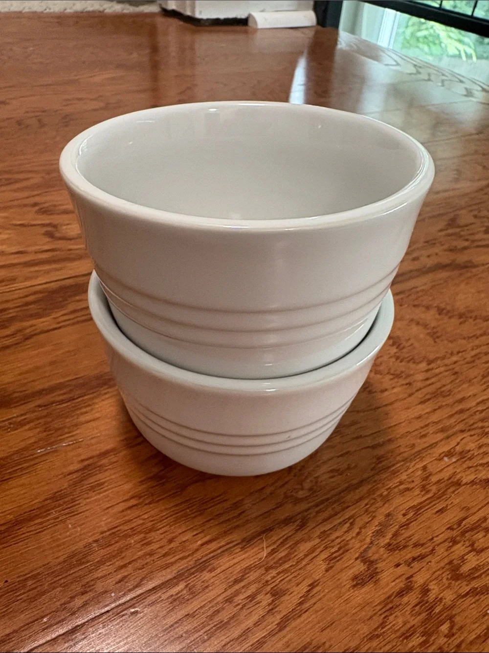 Le Creuset White Ceramic Ramekin Bowls - Set of 2